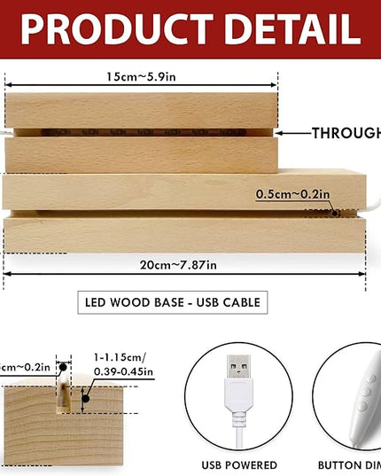 ARTSYWIX Daughter 3D Illusion Lamp with Wooden Base USB Powered Acrylic Night Light, Daughter Gifts from Mom, to My Daughter Lamp, Gift for Girls Women, Gifts for Birthday Graduation Keepsake - LeafyLoom