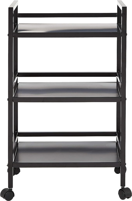 Amazon Basics 3-Tier Metal Rolling Cart, Black - LeafyLoom