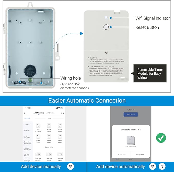 DEWENWILS Pool Timer, WiFi Timer Switch, Heavy Duty 40A 120-277 VAC 2HP, Compatible with Smart Phone, Alexa, Google Assistant, ETL Listed Milky DEWENWILS