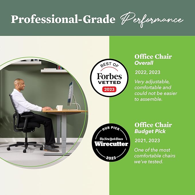 HON Ignition 2.0 Ergonomic Office Chair - Adjustable Tilt, Swivel Wheels, Comfortable for Long Hours - Home Office Desk Chair - LeafyLoom