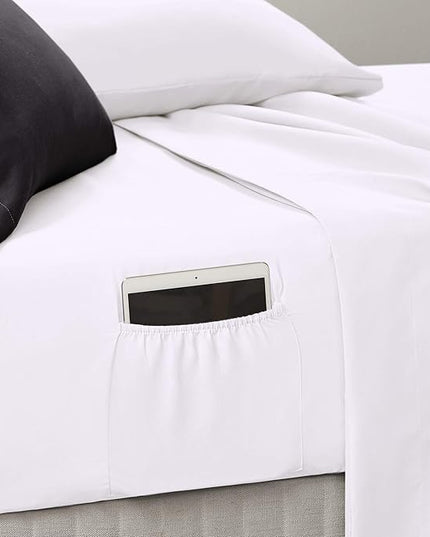 Comfort Spaces Bed in A Bag - Trendy Casual Design Cozy Comforter with Complete Sheet Set with Side Pocket, All Season Cover, Matching Shams, Queen(90"x90"), Ava Medallion Black 9 Piece - LeafyLoom