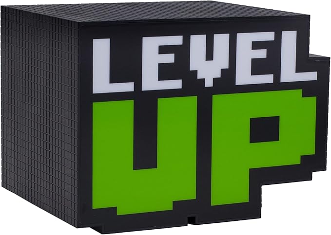 Paladone Level Up Light with Sound Retro Game Room Decor - Great Gift for Gamers, Teens, Fathers, Man Caves - Battery Operated - LeafyLoom
