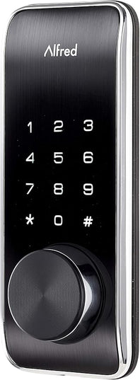 Alfred DB2-B Smart Door Lock Deadbolt Touchscreen Keypad, Pin Code + Key Entry + Bluetooth, Up to 20 Pin Codes (Chrome) ALFRED