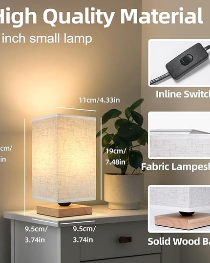 Table Lamp for Bedroom - Small Beside Touch Lamps for Night Stands Home Office - Minimalist Design Warm Light Mini Boho Lamp - Fits in Kids,Living,Nursey Room,College Dorm - Awesome Gift Choice - LeafyLoom