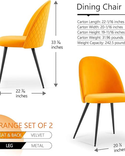 NicBex Haerin-SD-00329-LWJ Dining Chairs, 21.3"x20.5"x33.1", Orange - LeafyLoom