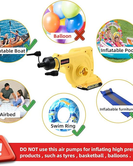 Cordless Blower for DEWALT 20V Max Battery, 3-in-1 Handle Small Blower & Vacuum & Inflatable Compatible with DEWALT Battery by MKMKYEE (Battery Not Included) - LeafyLoom