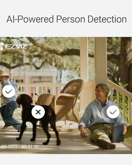 EZVIZ 2K+ Smart Outdoor Security Camera with Floodlight, Built-in 32G Storage, Colour Night Vision, Siren & Light Alarm, AI Human Detection, Two-Way Talk, Waterproof, Hardwired Installation (LC3) EZVIZ