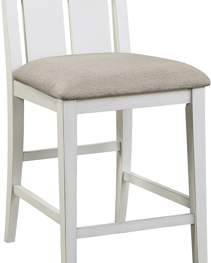 NicBex Small Dining Table for 2 Dining Modern Table and Chairs 3-Piece Pack Counter Height Set Table with Display Shelf USB Ports and 2X Counter Height Chairs, White - LeafyLoom