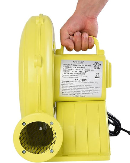 350W Air Blower, Pump Fan Commercial Inflatable Bouncer Blower, Perfect for Inflatable Water Bounce House, Jumper, Bouncy Castle Yellow - LeafyLoom