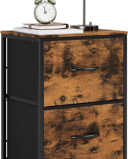 Nicehill Nightstand, Nightstand for Bedroom with Drawers, Small Dresser with Drawers, Bedside Table Bedside Furniture, Night Stand End Table with Storage Drawers for Bedroom, Rustic Brown - LeafyLoom