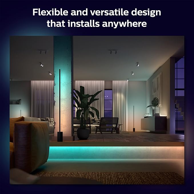 Philips Hue Indoor 3-Foot Smart LED Light Strip Extension - Flowing Multicolor Effect - Requires Base Kit - 1 Pack - Control with Hue App - Works with Alexa, Google Assistant and Apple HomeKit PhilipsHue