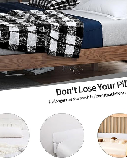 Pillow Wedge for Headboard Gap,Bed Gap Filler Full Size,Foldable Bed Wedge Pillow for Headboard,White Bed Wedge Gap Filler,Foam Mattress Gap Filler,54"x6"x6" - LeafyLoom