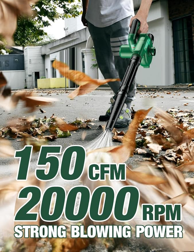 KIMO 4-in-1 Cordless Leaf Blower/Vacuum & String Trimmer/Weed Edger Combo Kit w/2x2.0 Battery & 10Pcs Spool Line, Variable Speed Trigger for Blowing/Vaccuming/Dusting/Clearing/Lawn Edging/Gardening - LeafyLoom