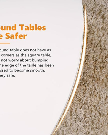 White Round Dining Table, 31.5" Tulip Table, Mid-Century Leisure Table - LeafyLoom