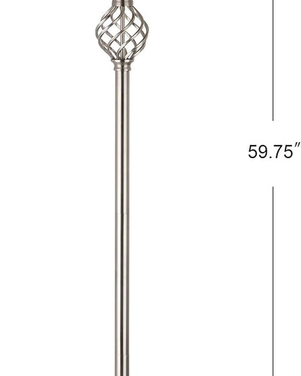 SAFAVIEH Lighting Collection Sophia Farmhouse Nickel 60-inch Living Room Bedroom Home Office Standing Floor Lamp (LED Bulb Included) - LeafyLoom