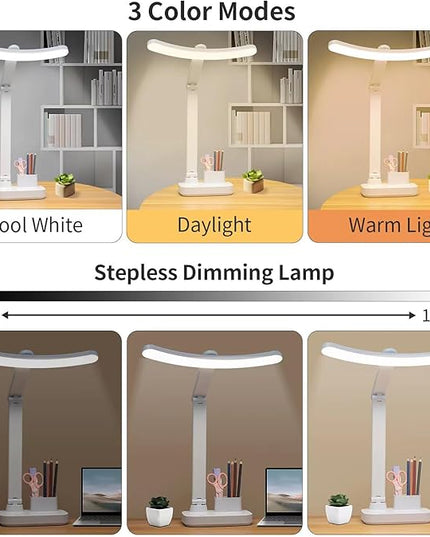 Cordless Rechargeable Desk Table Lamp Big Battery 4000MAH,Tall Reading Light 24inch /Bright 60 LED 8W / Touch Dimmable/Multifunctions,Wireless Lamp for Home Bedroom Bedside Office Dorm - LeafyLoom