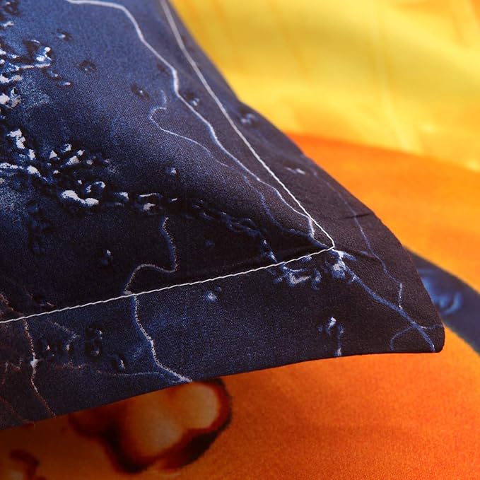 Btargot Twin Basketball and Fire Quilt Set Bedding Sets, 3D Sports Themed Bedding, All-Season Reversible Quilted Duvet, for Children Boy Girl Teen Kids - includes 1 Comforter, 2 Pillow Sham - LeafyLoom