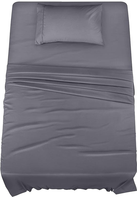 Utopia Bedding Twin Bed Sheets Set - 3 Piece Bedding - Brushed Microfiber - Shrinkage and Fade Resistant - Easy Care (Twin, Grey) - LeafyLoom