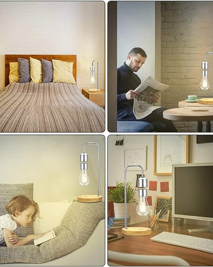 VGAzer Magnetic Levitating Floating Wireless LED Light Bulb with Wireless Charger for Desk Lamp,Room or Office Decor,Unique Gifts - LeafyLoom