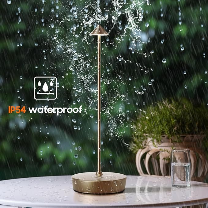 2Pack Cordless Table Lamp Rechargeable , Portable Outdoor LED Table Lamp Waterproof 6000mAh Battery Desk Lamp, 3 Color Stepless Dimming Table Light for Restaurant/Bedroom/Bar/Outdoor Party/Camping - LeafyLoom