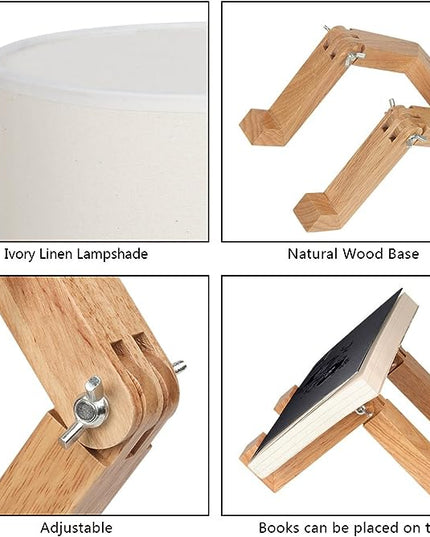 HAITRAL Cute Desk Lamp - Creative Table Lamp with Wood Base Changeable Shape Desk Lamp for Bedroom, Study, Office, Kids Room - LeafyLoom