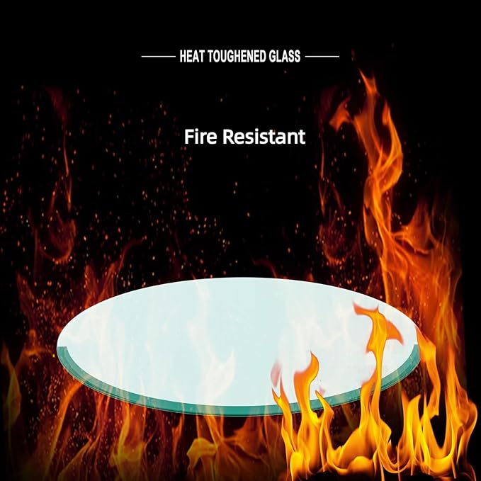 48 Inch Round Tempered Clear 1/4 Inch Thick Polished Edge Glass Table Top, Transparent - LeafyLoom