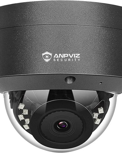 Anpviz 5MP PoE Camera, Outdoor Vandal Dome Security PoE IP Camera with Audio, 98ft Night Vision, H.265, 24/7 Recording Waterproof IP66 Indoor, Wide Angle 2.8mm (Grey), NDAA Compliant (U Series) AnpvizSecurity