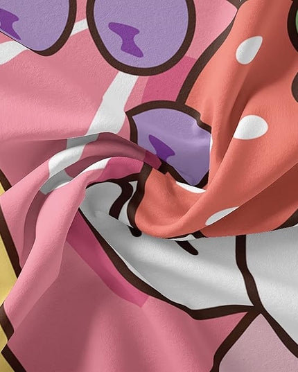 Kawaii Bear Comforter King,Pink Bear Comforter Set for Kids Teens Girls,3Pcs Bedding Set Printed Comforter with 2 Pillowcases,Down Alternative,Soft and Lightweight，King Size - LeafyLoom