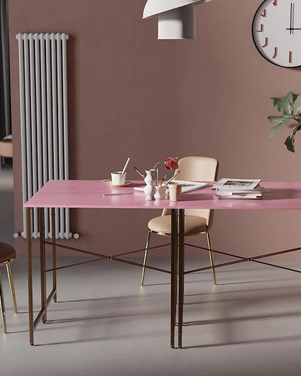 Pamray 32 Inch Computer Desk Small Spaces Desk with Storage Bag for Bedroom Writing and Home Office Work Small Study Desk Table Pink - LeafyLoom