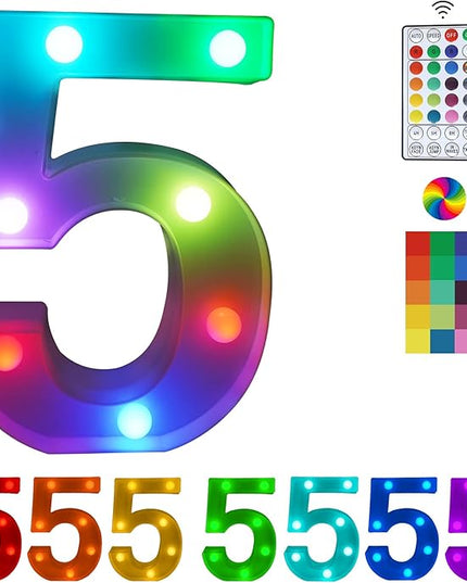 Letter LED Lights, Colors Changing LED Marquee Letter Lights, Dimmable Night Lights for Wedding, Birthday, Holiday, Party, Bar, Christmas Decoration,Dorm Room Decor-Multicolor 5 - LeafyLoom
