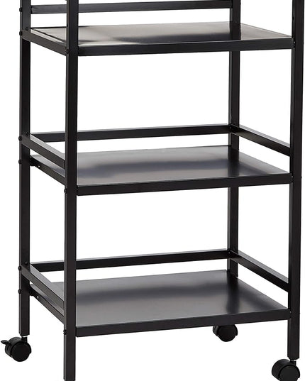 Amazon Basics 3-Tier Metal Rolling Cart, Black - LeafyLoom