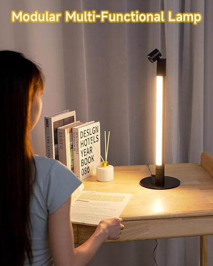 Corner Floor Lamp - Black RGB LED Floor Lamp with Music Sync and 16 Million DIY Colors, App & Remote Control, Color Changing Modern Smart Corner Lamp for Bedroom Living Room - LeafyLoom