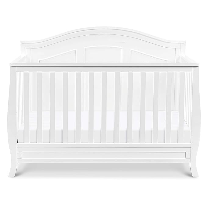 DaVinci Emmett 4-in-1 Convertible Crib in White, Greenguard Gold Certified - LeafyLoom