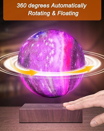 VGAzer Levitating Moon Lamp, 3D Illusion Moon Lamp with Remote Control, LED Galaxy Lamp for Bedroom Living Room Decoration, Unique Gifts for Kids Lover Friends (16 Colors Galaxy Suqare base) - LeafyLoom
