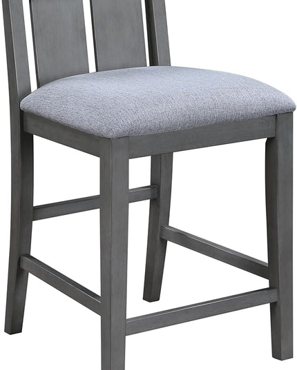 NicBex Kitchen Table for 2 Dining Room Table Set 3-Piece Small Space Counter Height Dining Table with Shelves and 2 Chairs for Small Space, Apartment, Breakfast Nook, Gray - LeafyLoom