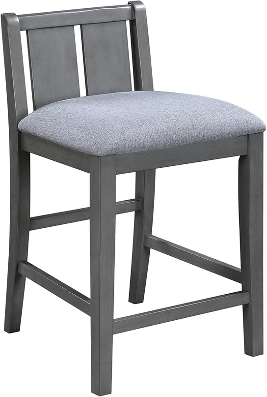 NicBex Kitchen Table for 2 Dining Room Table Set 3-Piece Small Space Counter Height Dining Table with Shelves and 2 Chairs for Small Space, Apartment, Breakfast Nook, Gray - LeafyLoom