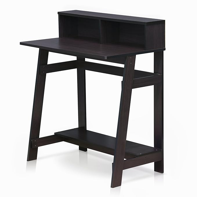 Furinno Simplistic A Frame Computer Desk, Dark Walnut - LeafyLoom