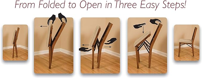 MECO STAKMORE Parson’s Folding Chair Espresso Finish, 20.25D x 17.5W x 33.875H in (Set of 2) - LeafyLoom
