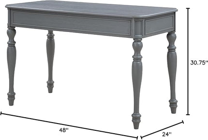 OSP Home Furnishings Country Meadows 48 Inch Writing Desk with Drawer, Plantation Grey - LeafyLoom