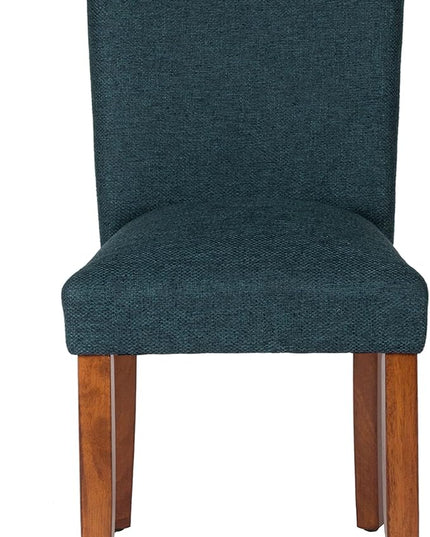 HomePop Parsons Classic Upholstered Accent Dining Chair, Set of 2, Navy - LeafyLoom