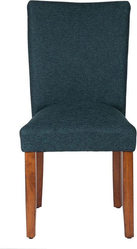 HomePop Parsons Classic Upholstered Accent Dining Chair, Set of 2, Navy - LeafyLoom