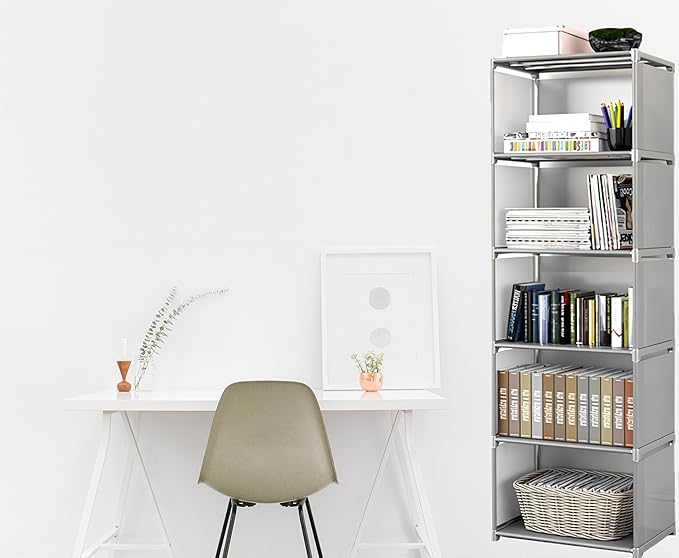 3,4,5-Tier Cube Storage Shelf or Organizer | Can be Used as Bookshelf, Bookcase, Closet, Pantry Shelves and Many More (5-Tier) - LeafyLoom