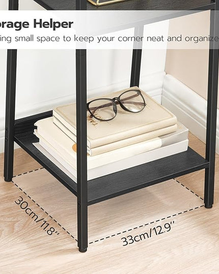 HOOBRO Bookcase, 5-Tier Narrow Bookshelf, Industrial Ladder Shelf, Skinny Bookshelf for Small Spaces, Corner Storage Shelf for Home Office, Living Room, Black BB35SJ01 - LeafyLoom