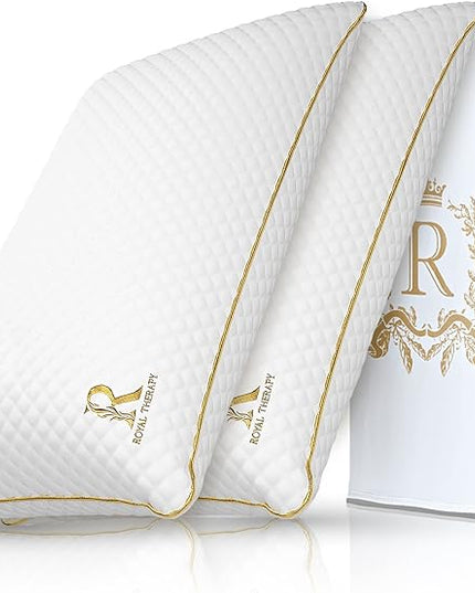 Royal Therapy Pillows Queen Size Set of 2, Memory Foam Pillow, Rayon Derived from Bamboo Pillow, Queen Pillows, Pillow for Side Sleepers, Bed Pillow, Cooling Pillow, Bed Pillow, Queen Size Pillows - LeafyLoom