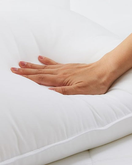 Amazon Basics Down-Alternative Pillows, Soft Density for Stomach and Back Sleepers - 20 x 36 inches, 2-Pack, White - LeafyLoom