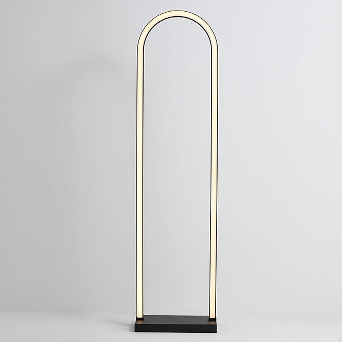 LUCĒ by Mercer Project Modern LED Arched Floor Lamp, Black - LeafyLoom