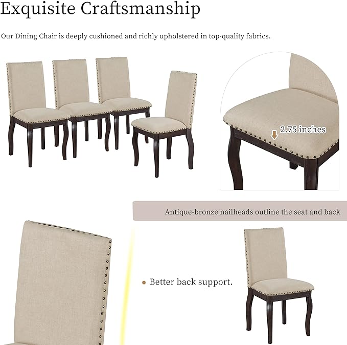 NicBex Haerin-SD-00346-LWJ Dining Chairs, 19.5"x21.5"x37.5", Espresso - LeafyLoom