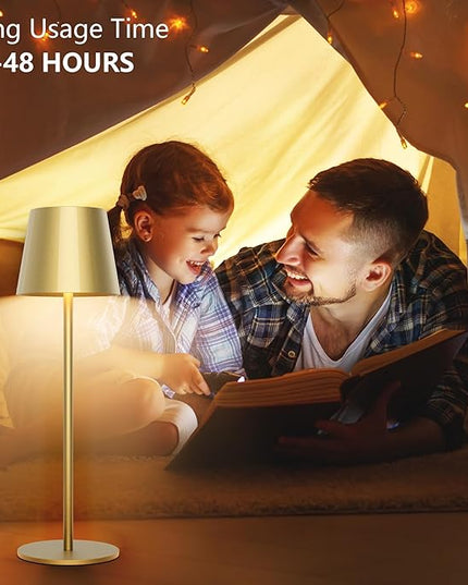 Aipsun Cordless Table Lamp 2 Pack Modern LED Rechargeable Battery Operated Table Lamp Waterproof Stepless Dimming Touch Lamp for Home/Outdoor - LeafyLoom