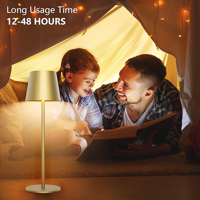 Aipsun Cordless Table Lamp 2 Pack Modern LED Rechargeable Battery Operated Table Lamp Waterproof Stepless Dimming Touch Lamp for Home/Outdoor - LeafyLoom