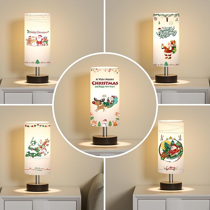 Small Table Lamp for Bedroom - Bedside Lamps for Night Stands, Minimalist Nightstand Light Lamp, Desk Lamps for Reading Room, Kids Room, Living Room, Office, Dorm - LeafyLoom